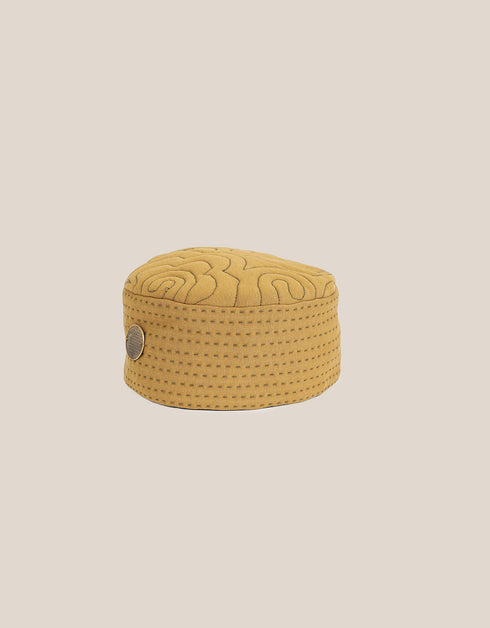 Reversible milton hat with embroidery with printed lining